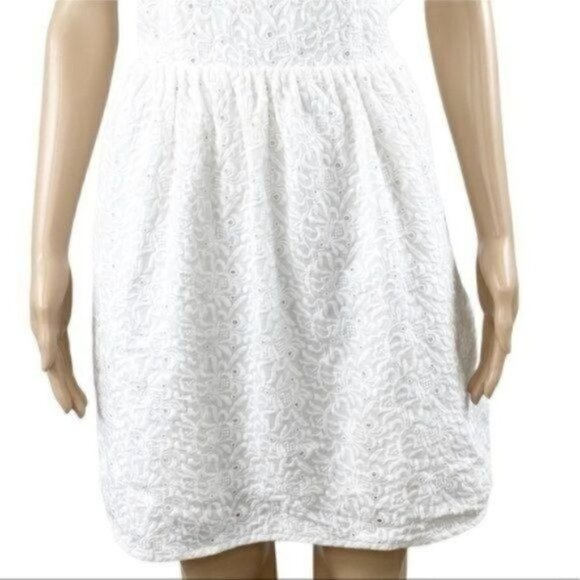 JOIE Soleil eyelet white sleeveless dress size  large Style J463-31334 - Picture 5 of 9